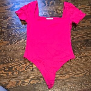 Aritzia babaton hot pink bodysuit